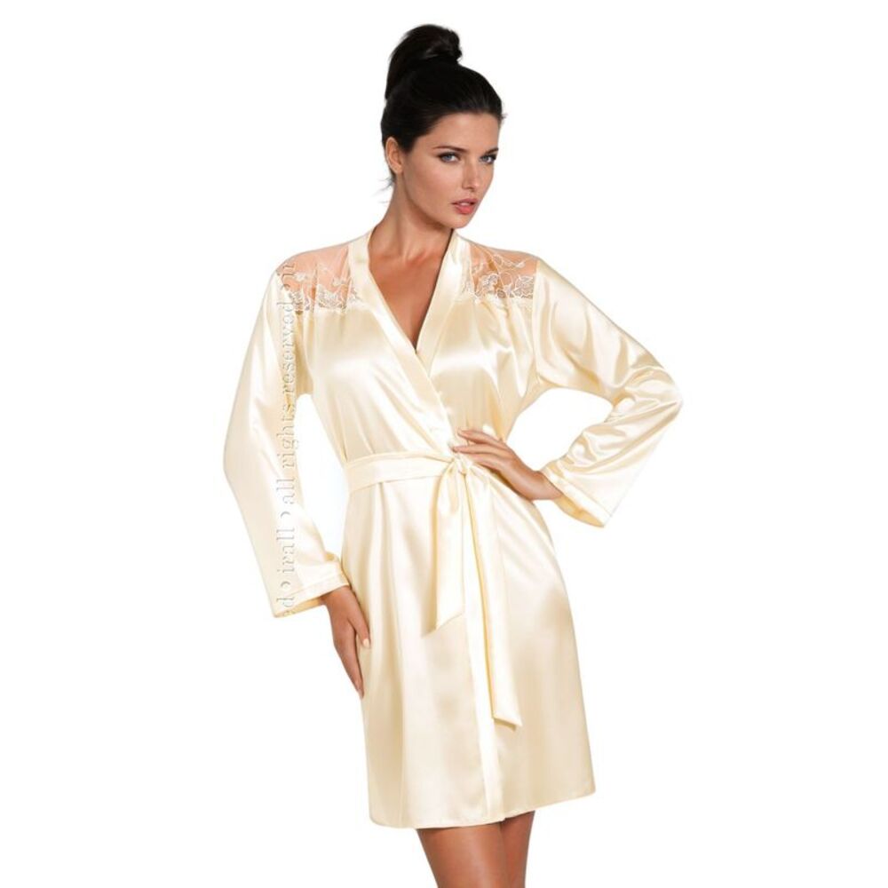 Irall Daphne Robe Satin Lace Detail Women Cream Nightwear